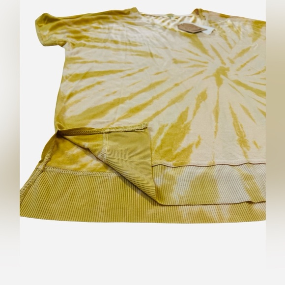 KORI Tye-Dye Pattern Women’s Oversized Top, Soft, Yellow and White, Size Large - Picture 4 of 10